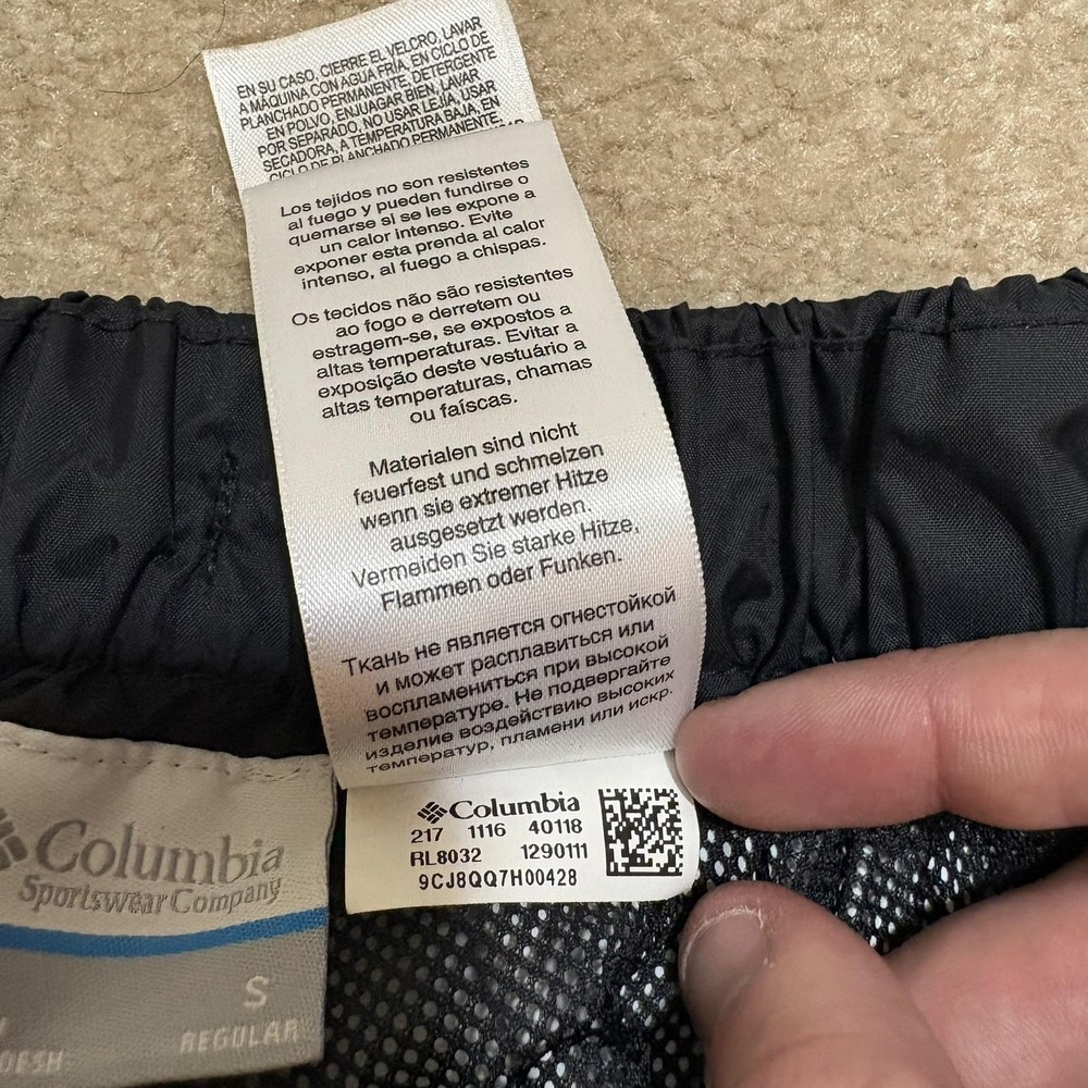 Columbia Rain Pants Mens Small Black Omni-Tech Waterproof Hiking Elastic Waist - Picture 6 of 15